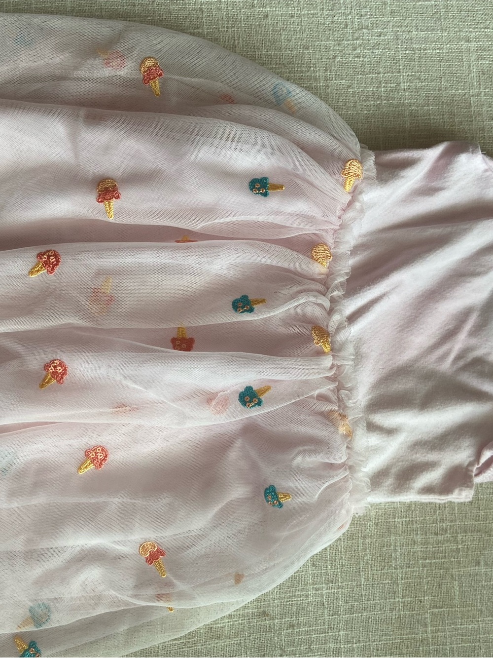 Cat & Jack Pink Ice Cream Embroidered Tulle Dress